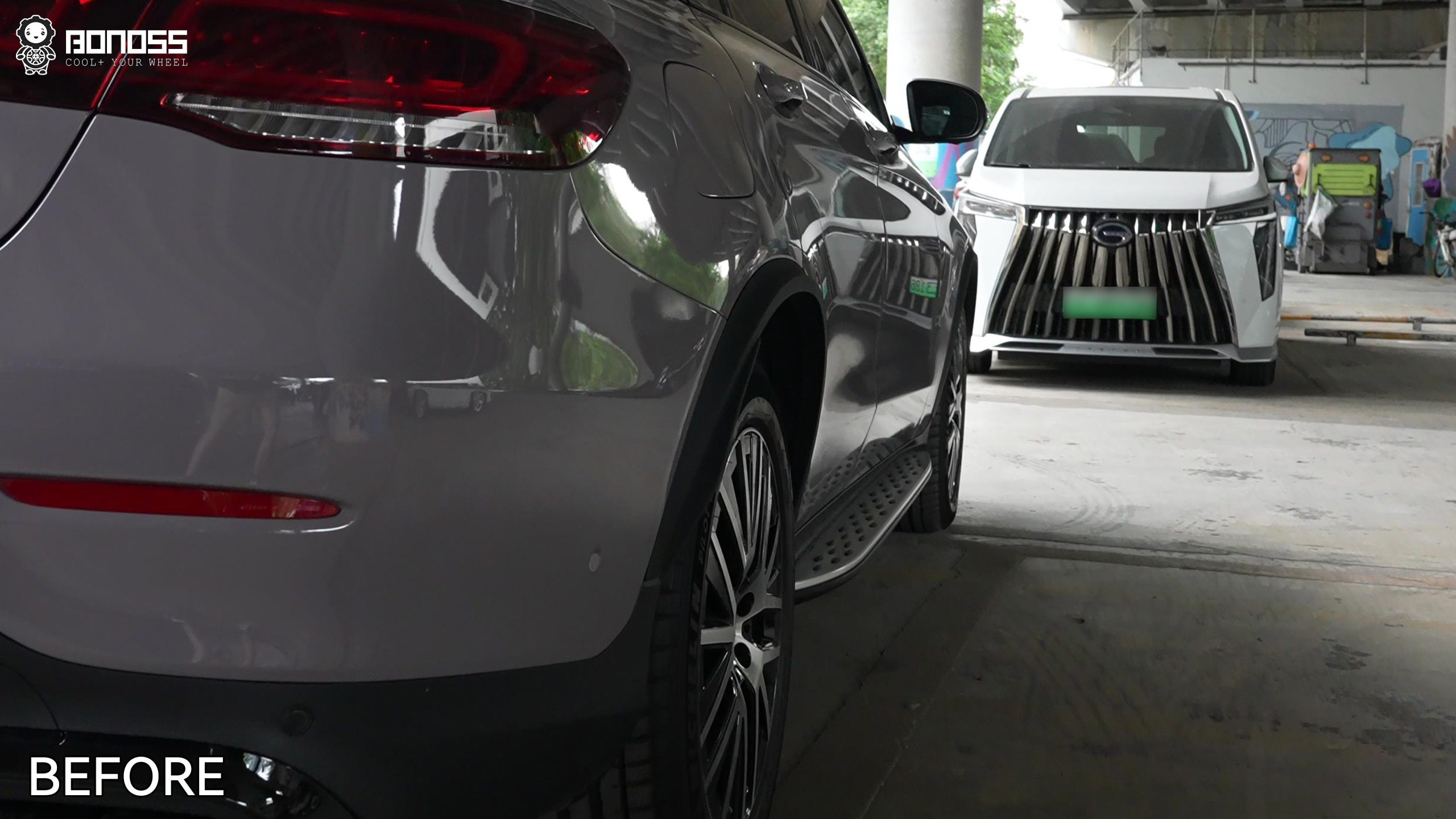 BONOSS Forged Active Cooling 2021 Mercedes-Benz GLC-Class Wheel Spacers Front 25mm Rear 35mm Before and After (11)