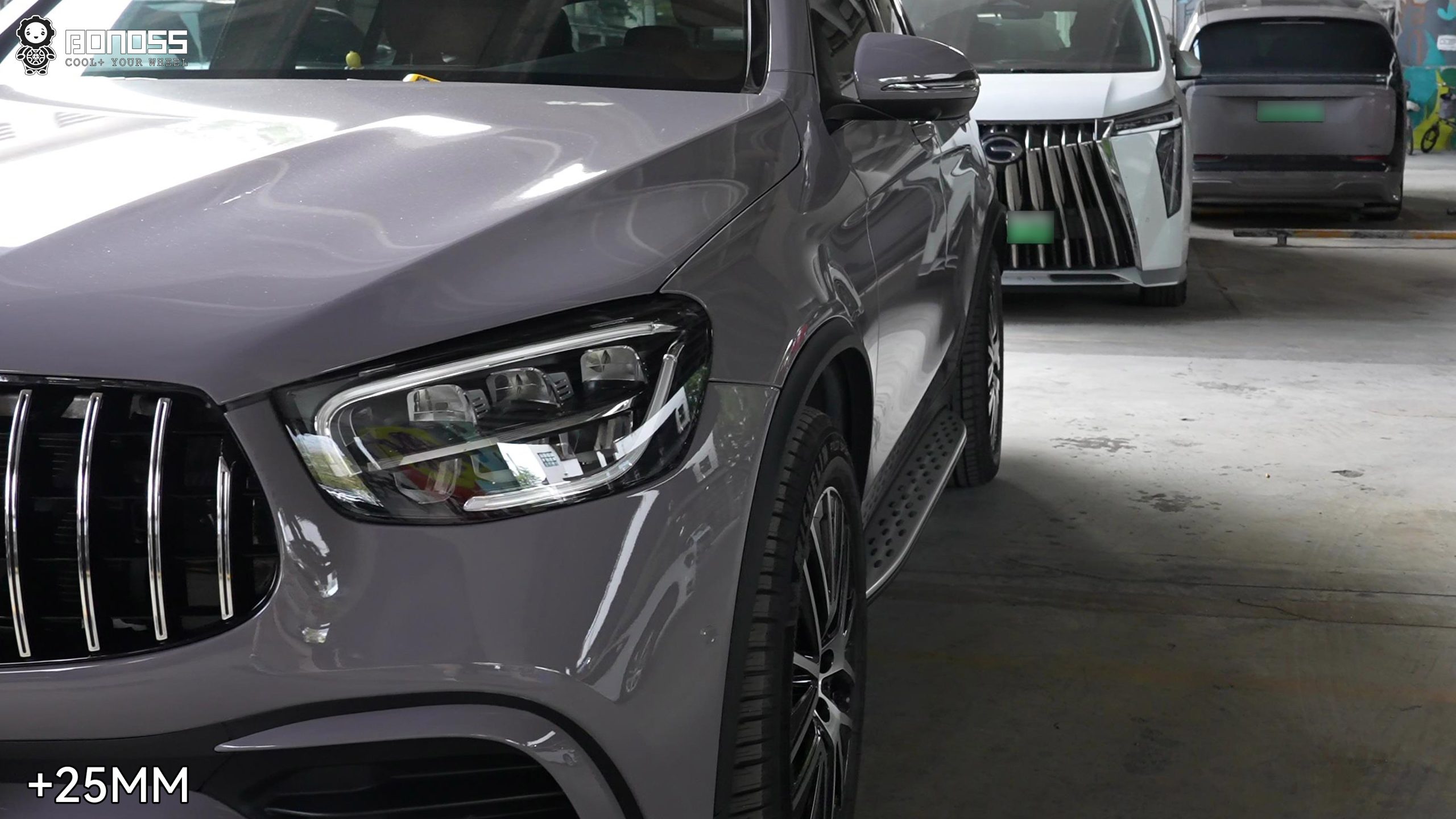 BONOSS Forged Active Cooling 2021 Mercedes-Benz GLC-Class Wheel Spacers Front 25mm Rear 35mm Before and After (3)