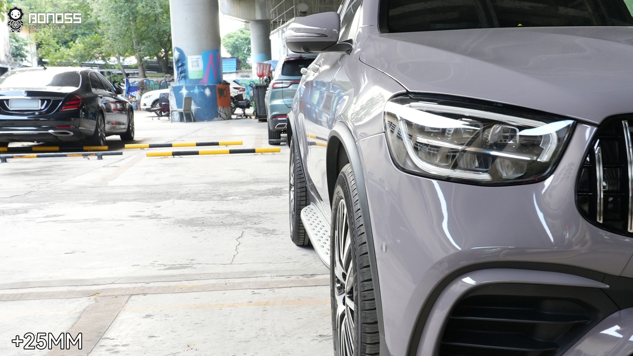 BONOSS Forged Active Cooling 2021 Mercedes-Benz GLC-Class Wheel Spacers Front 25mm Rear 35mm Before and After (4)