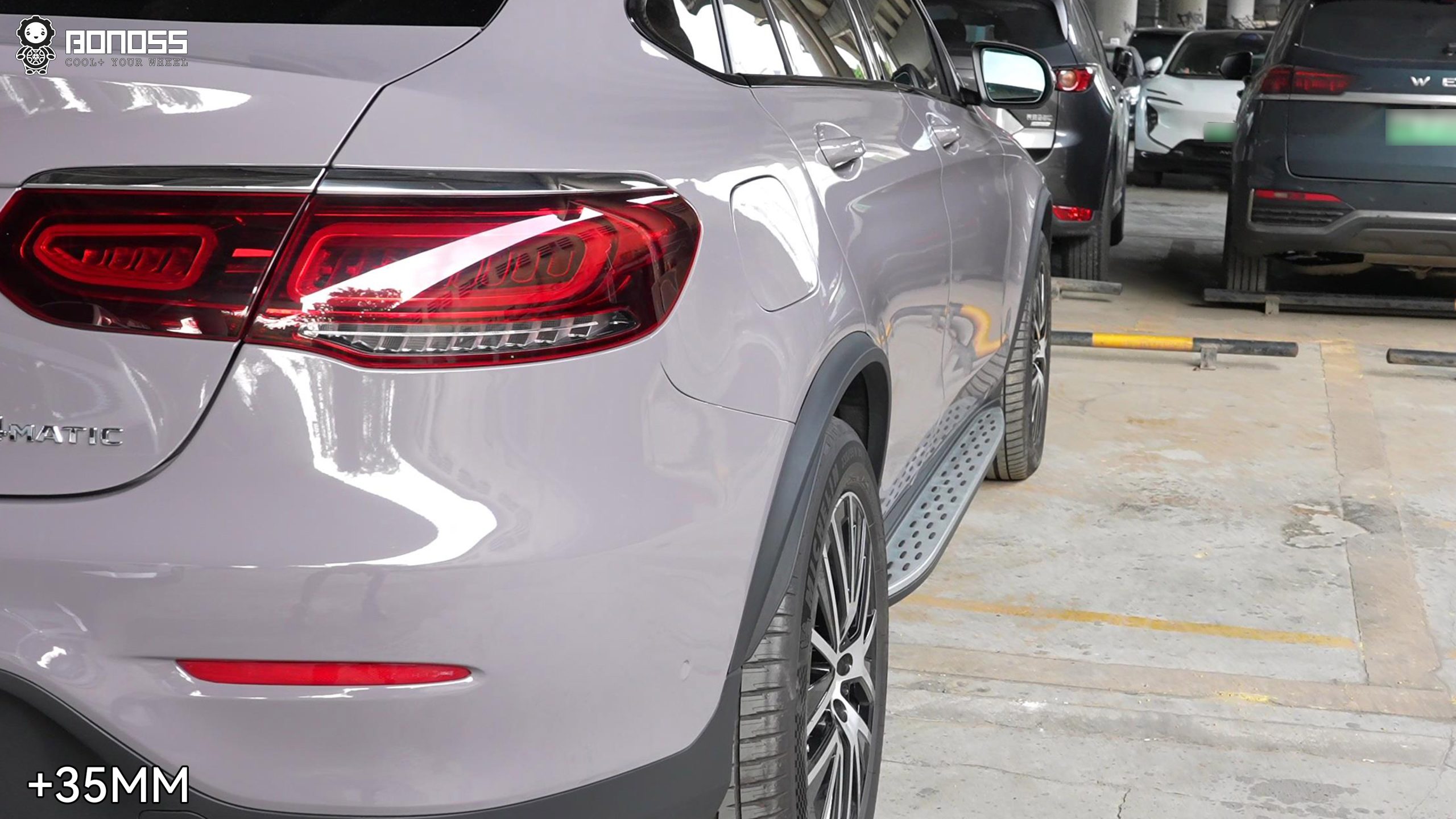 BONOSS Forged Active Cooling 2021 Mercedes-Benz GLC-Class Wheel Spacers Front 25mm Rear 35mm Before and After (6)
