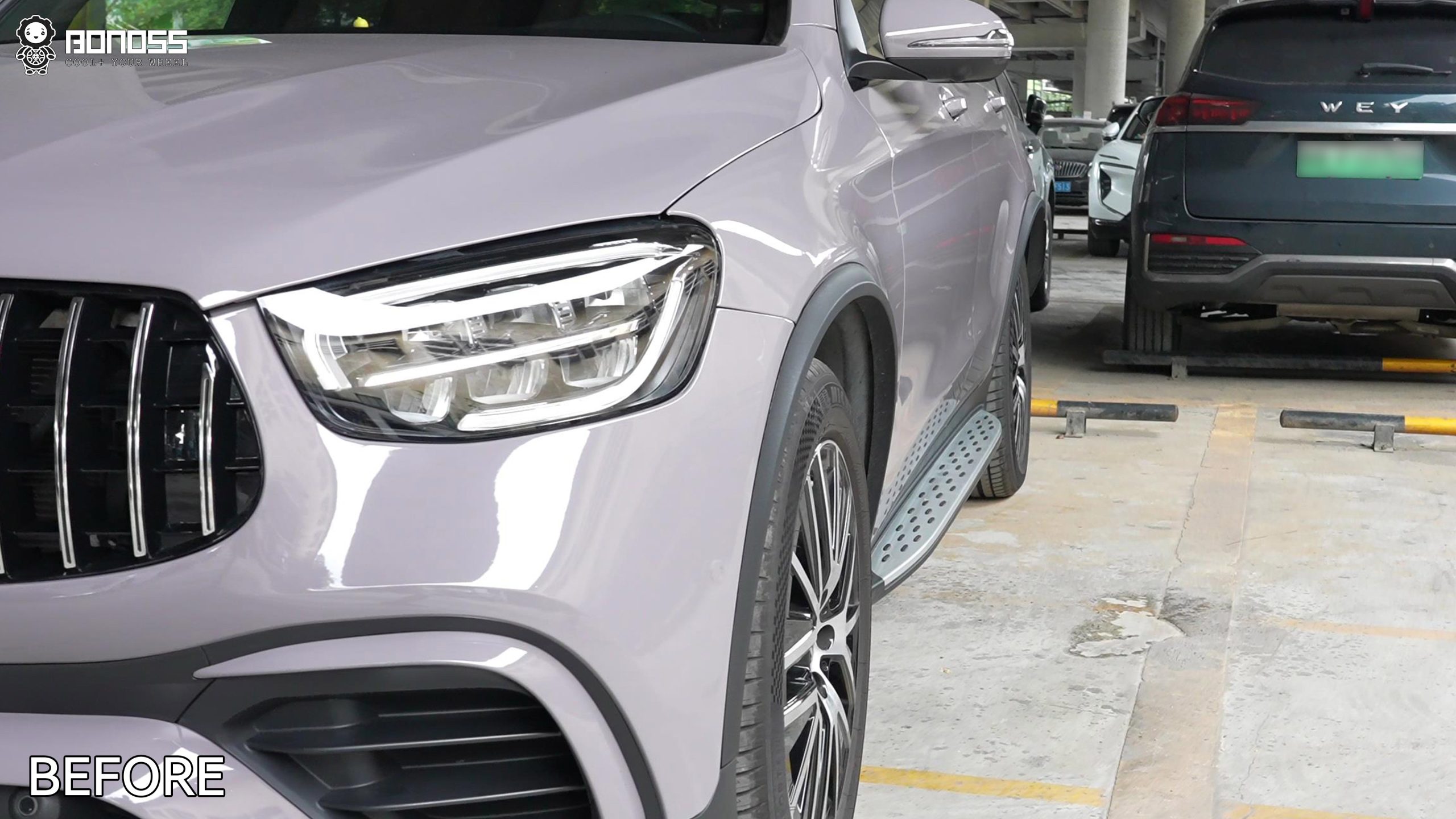 BONOSS Forged Active Cooling 2021 Mercedes-Benz GLC-Class Wheel Spacers Front 25mm Rear 35mm Before and After (8)