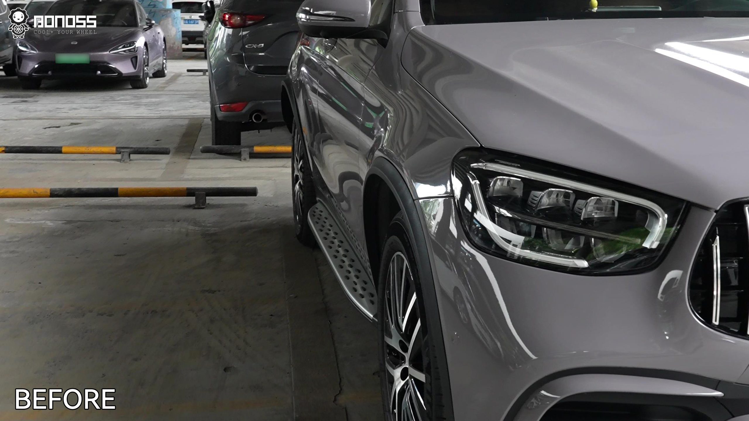 BONOSS Forged Active Cooling 2021 Mercedes-Benz GLC-Class Wheel Spacers Front 25mm Rear 35mm Before and After (9)