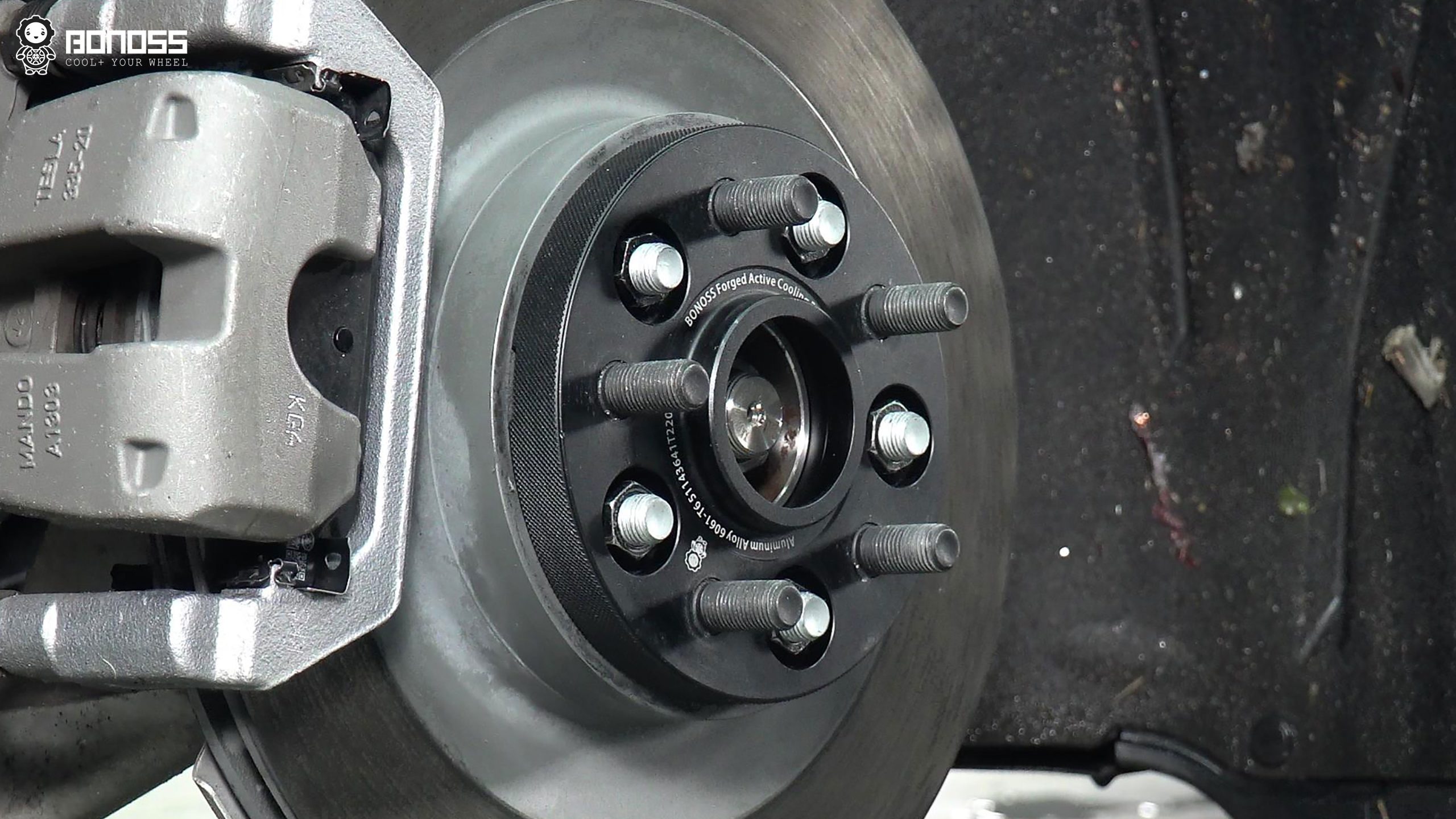 BONOSS Forged Active Cooling 2023 Tesla Model Y Wheel Spacers Front 15mm Rear 20mm Before and After (14)