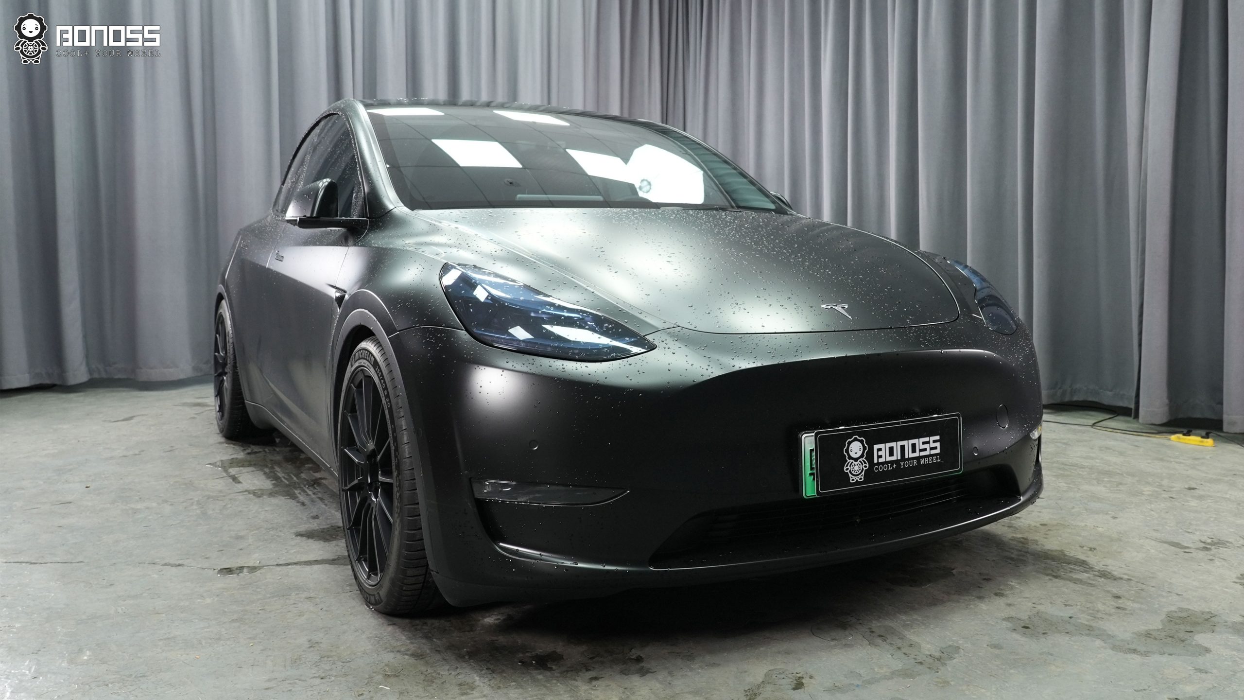 BONOSS Forged Active Cooling 2023 Tesla Model Y Wheel Spacers Front 15mm Rear 20mm Before and After (2)