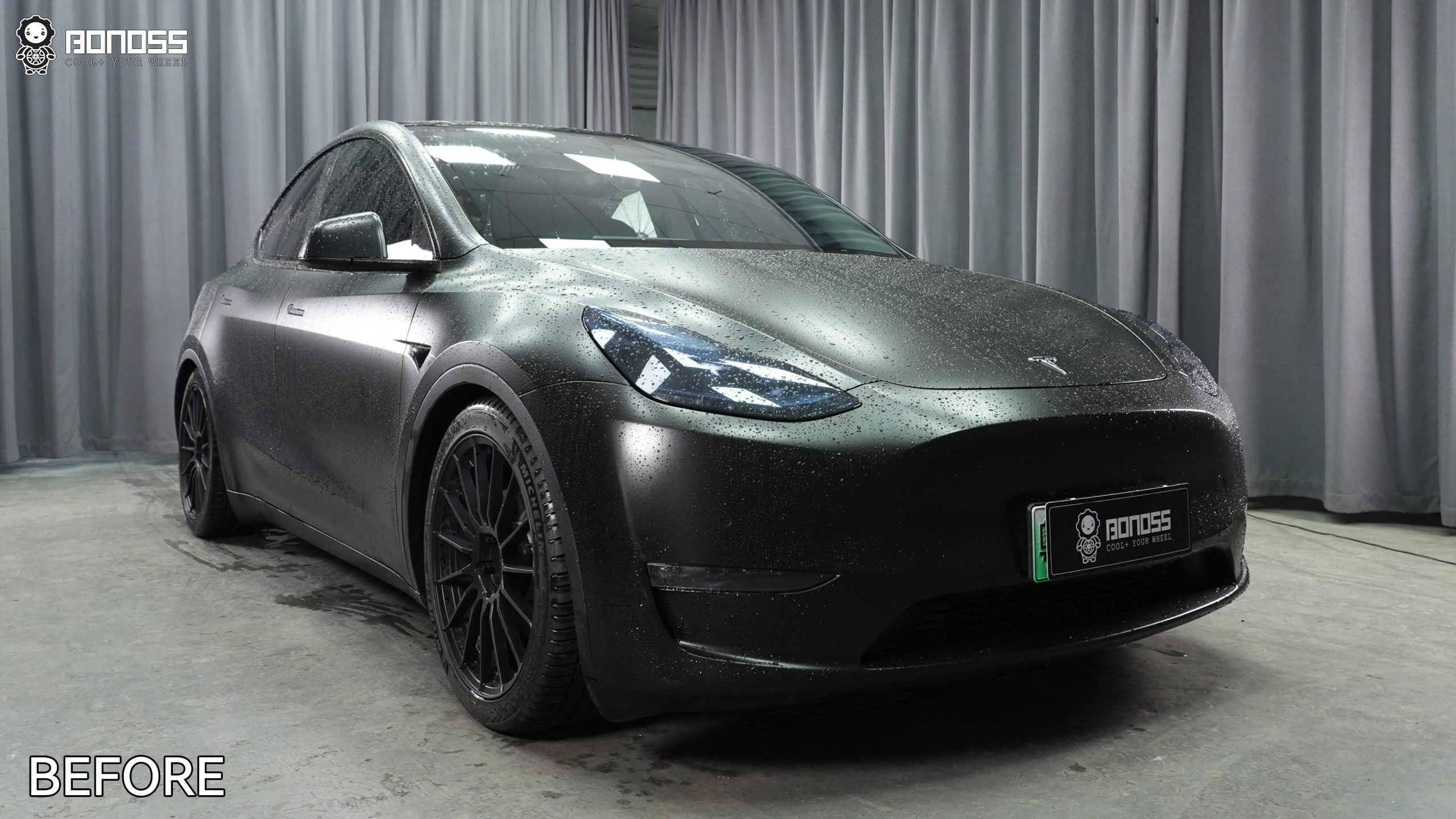 BONOSS Forged Active Cooling 2023 Tesla Model Y Wheel Spacers Front 15mm Rear 20mm Before and After (7)