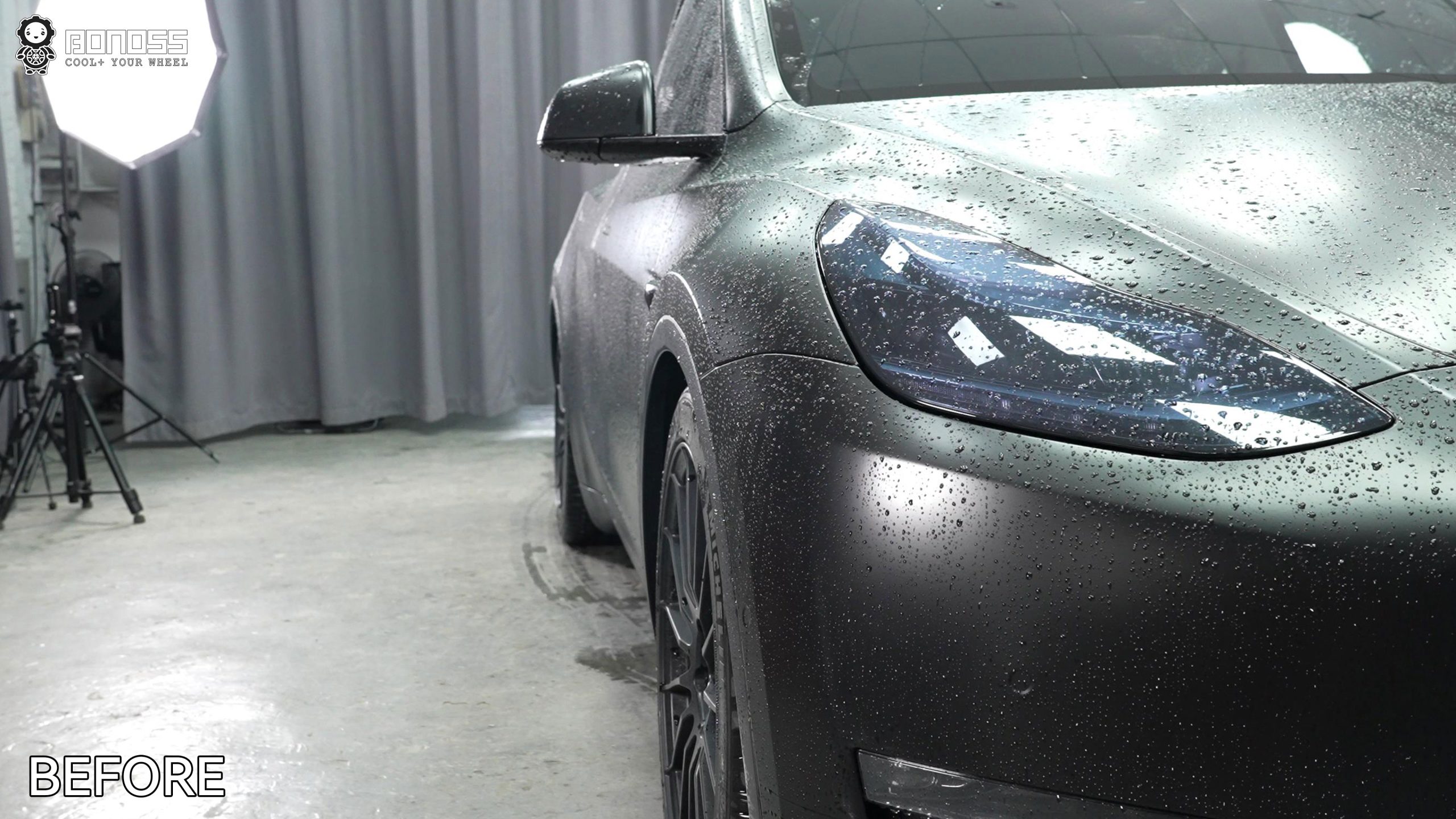 BONOSS Forged Active Cooling 2023 Tesla Model Y Wheel Spacers Front 15mm Rear 20mm Before and After (9)