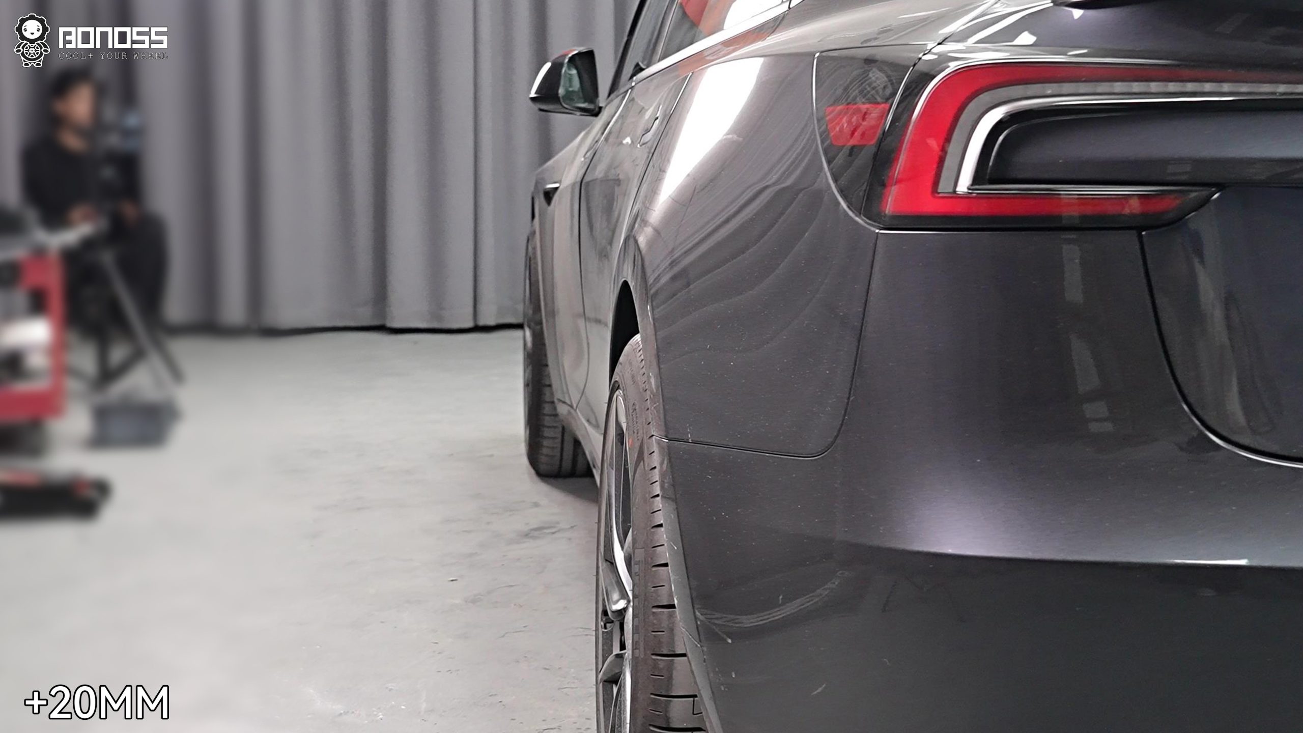 BONOSS Forged Active Cooling 2024 Tesla Model 3 Performance Wheel Spacers Front 15mm Rear 20mm Before and After (5)