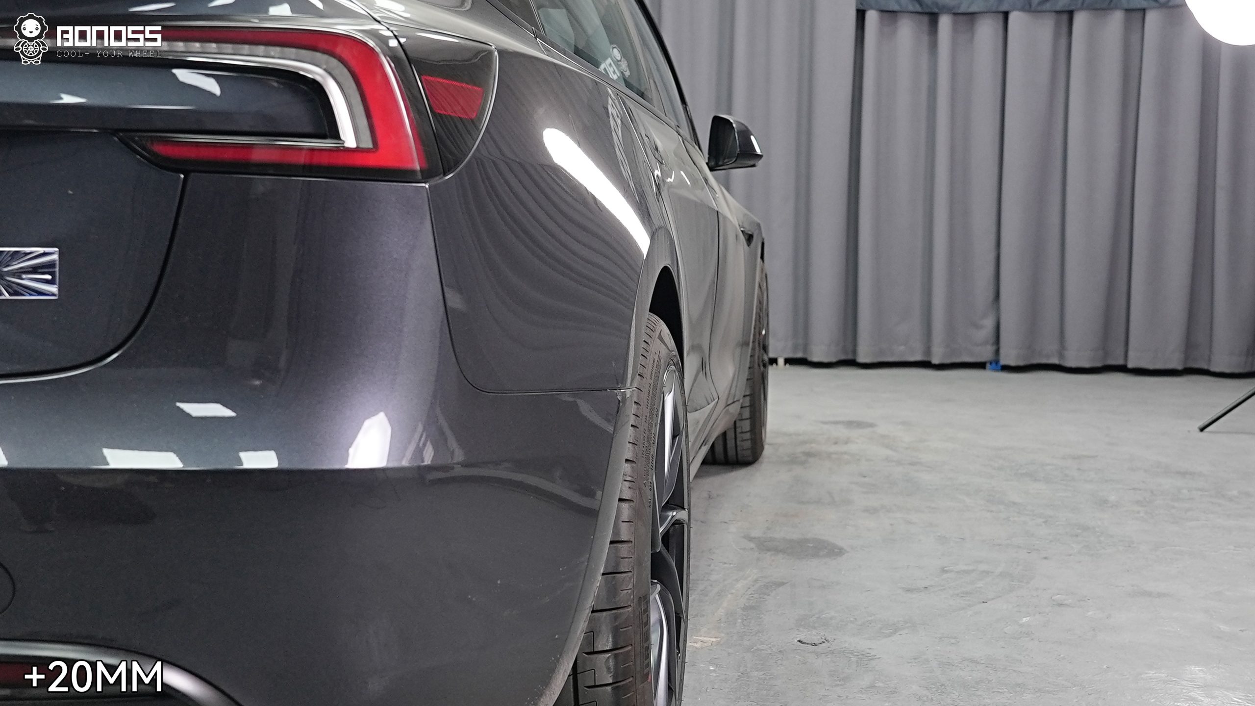 BONOSS Forged Active Cooling 2024 Tesla Model 3 Performance Wheel Spacers Front 15mm Rear 20mm Before and After (6)