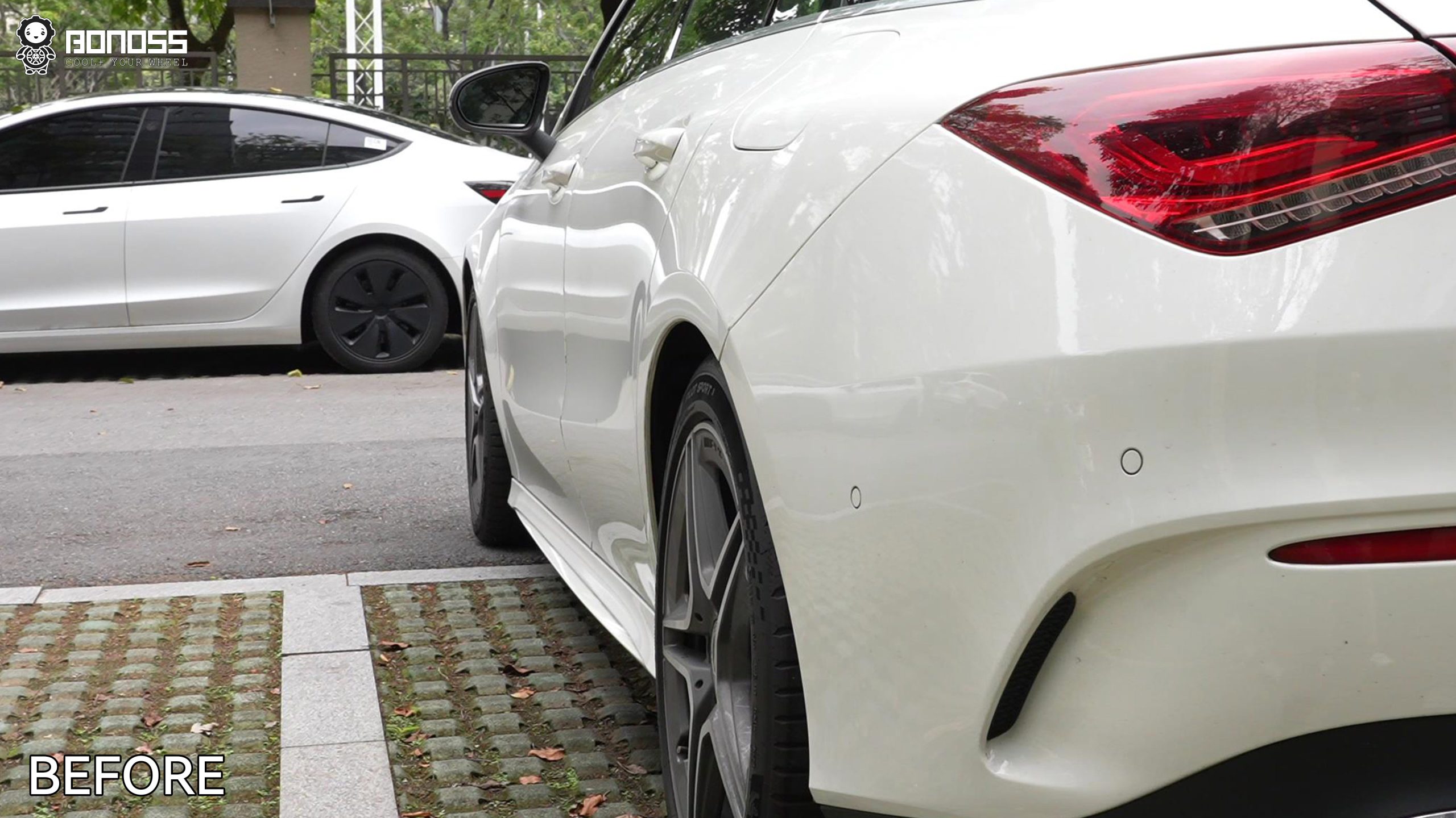 BONOSS Forged Lightweight Plus 2022 Mercedes-Benz CLA-Class Wheel Spacers Front 15mm Rear 15mm Before and After (10)
