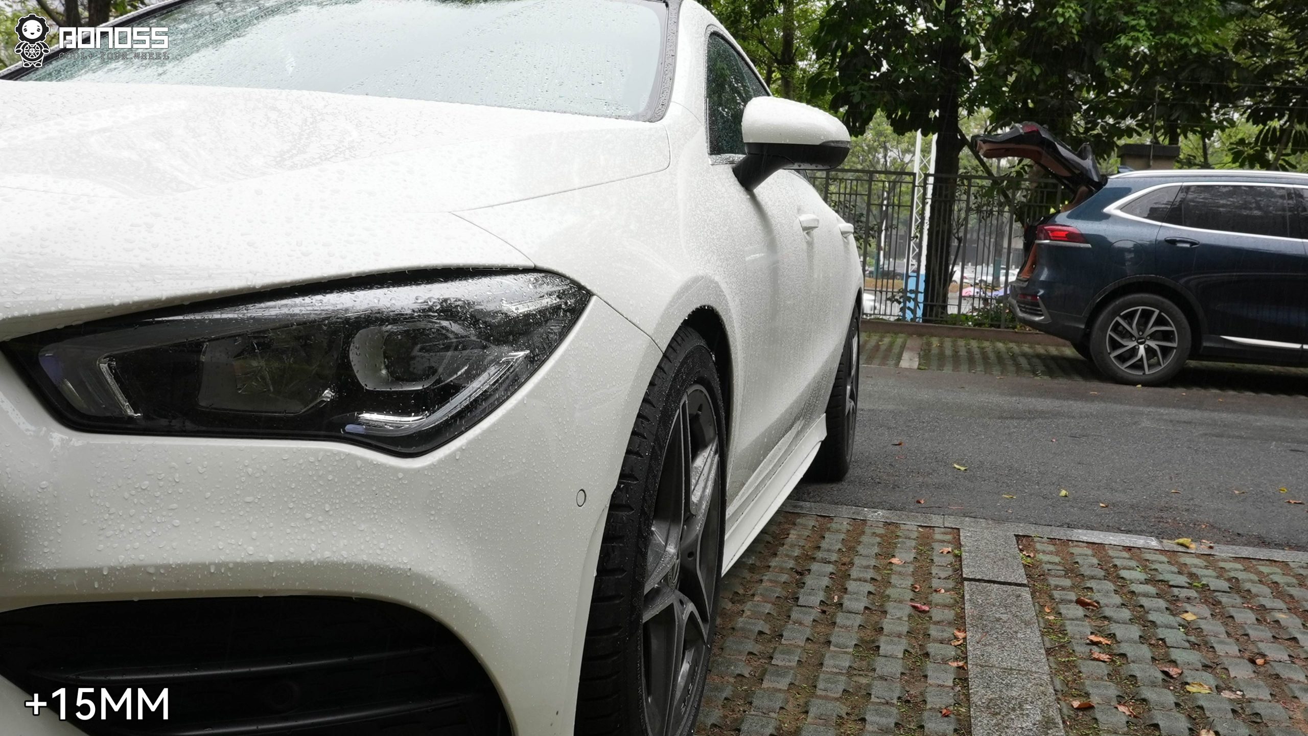 BONOSS Forged Lightweight Plus 2022 Mercedes-Benz CLA-Class Wheel Spacers Front 15mm Rear 15mm Before and After (3)