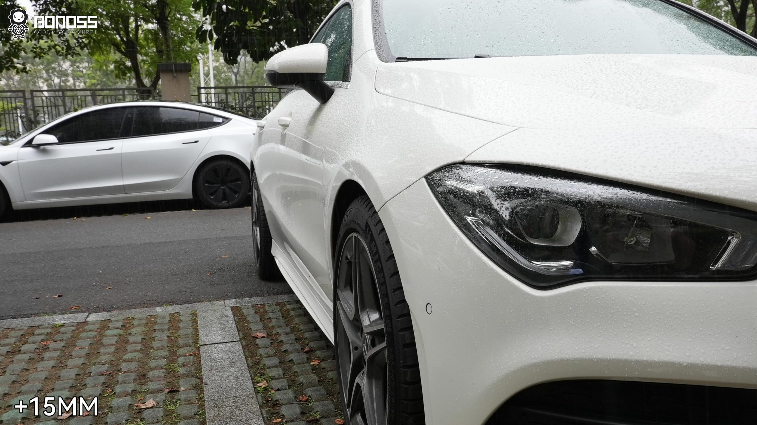 BONOSS Forged Lightweight Plus 2022 Mercedes-Benz CLA-Class Wheel Spacers Front 15mm Rear 15mm Before and After (4)
