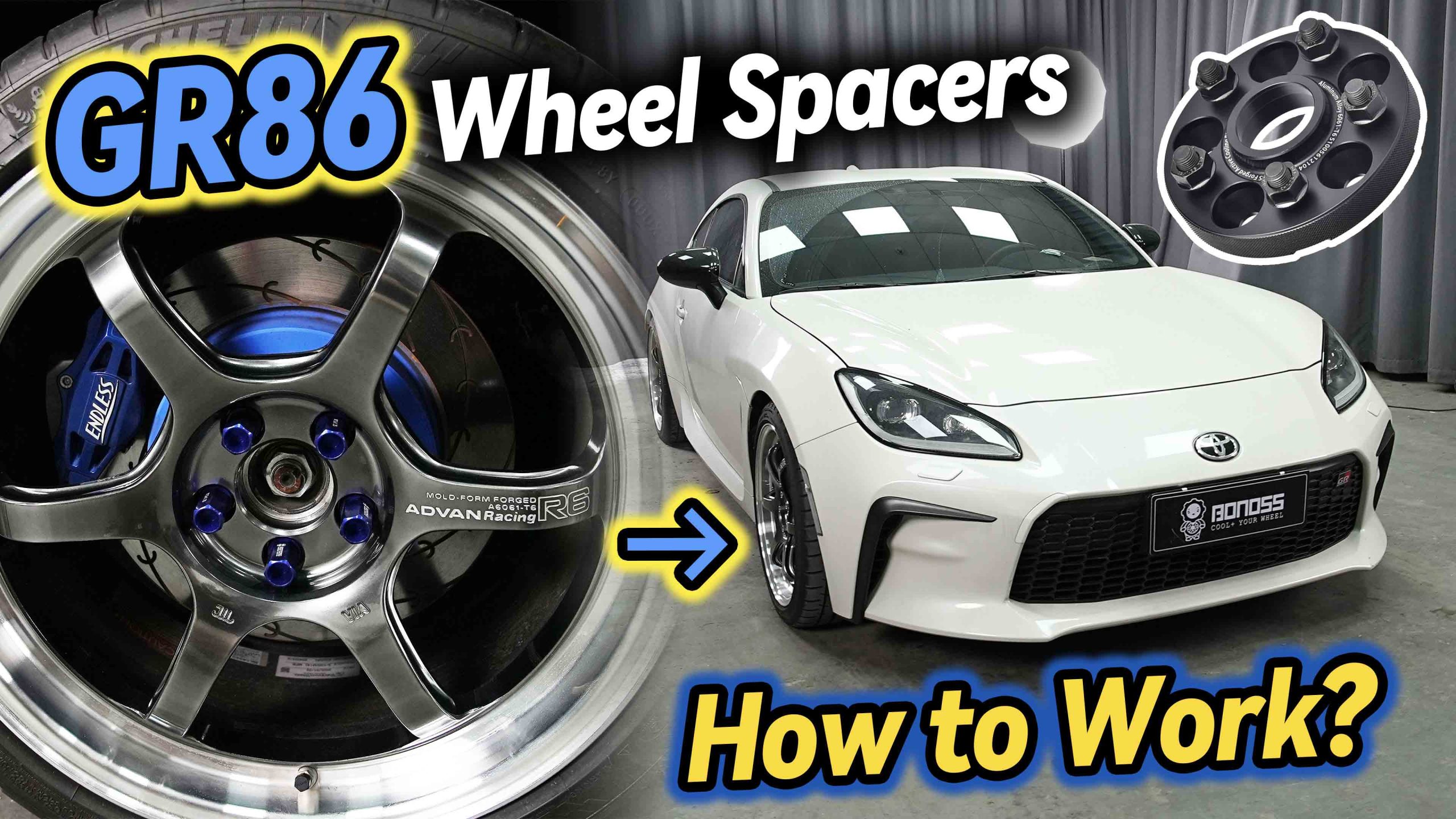 Best GR86 Spacers Steel vs Aluminum for Daily & Racing BONOSS Forged Active Cooling Adapters Hubcentric Spacers Pros Before and After Example (1)
