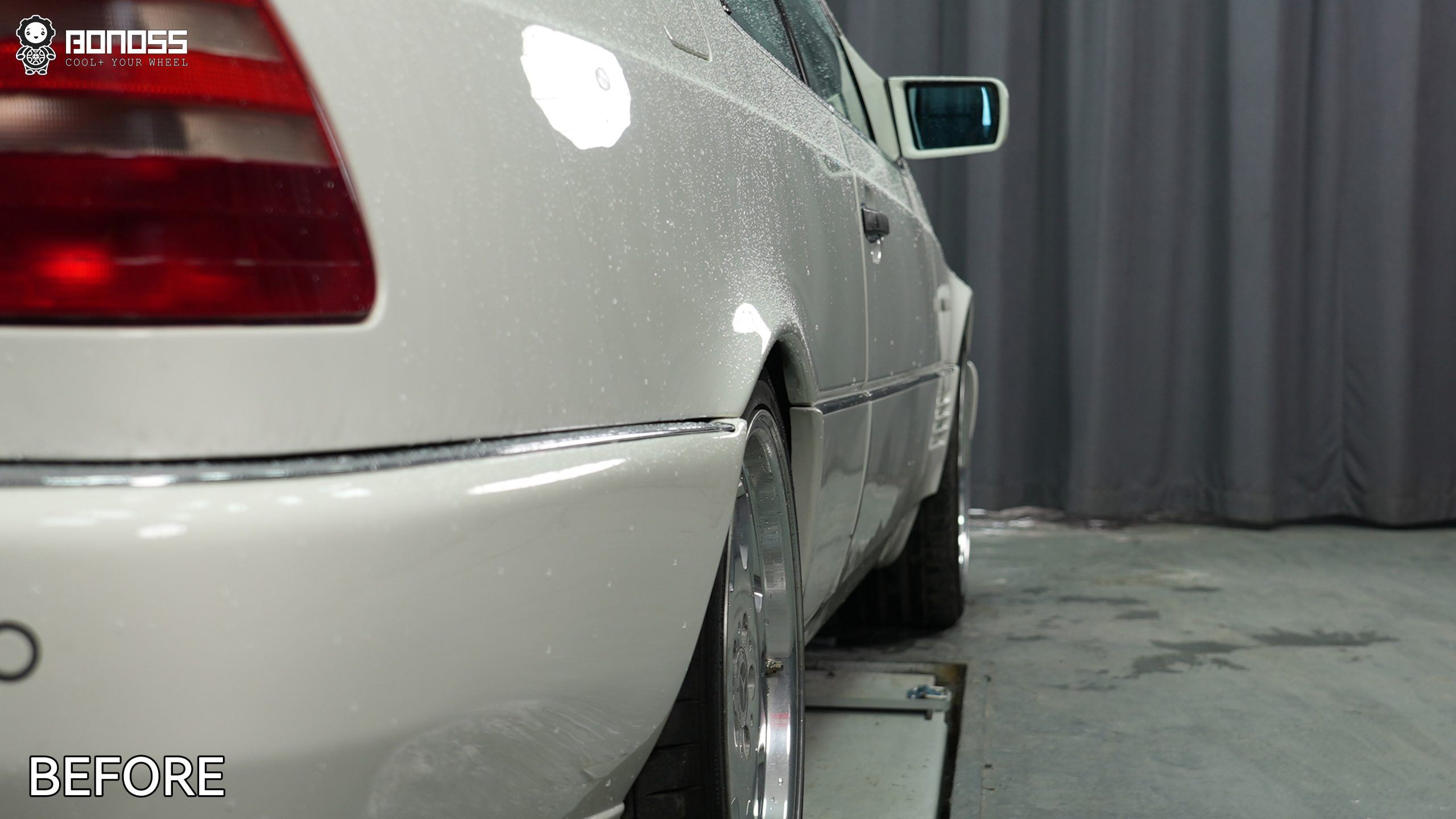1996-cl500-rear-right-wheel-before-spacers 1996 Mercedes-Benz CL500 rear right wheel before wheel spacer installation