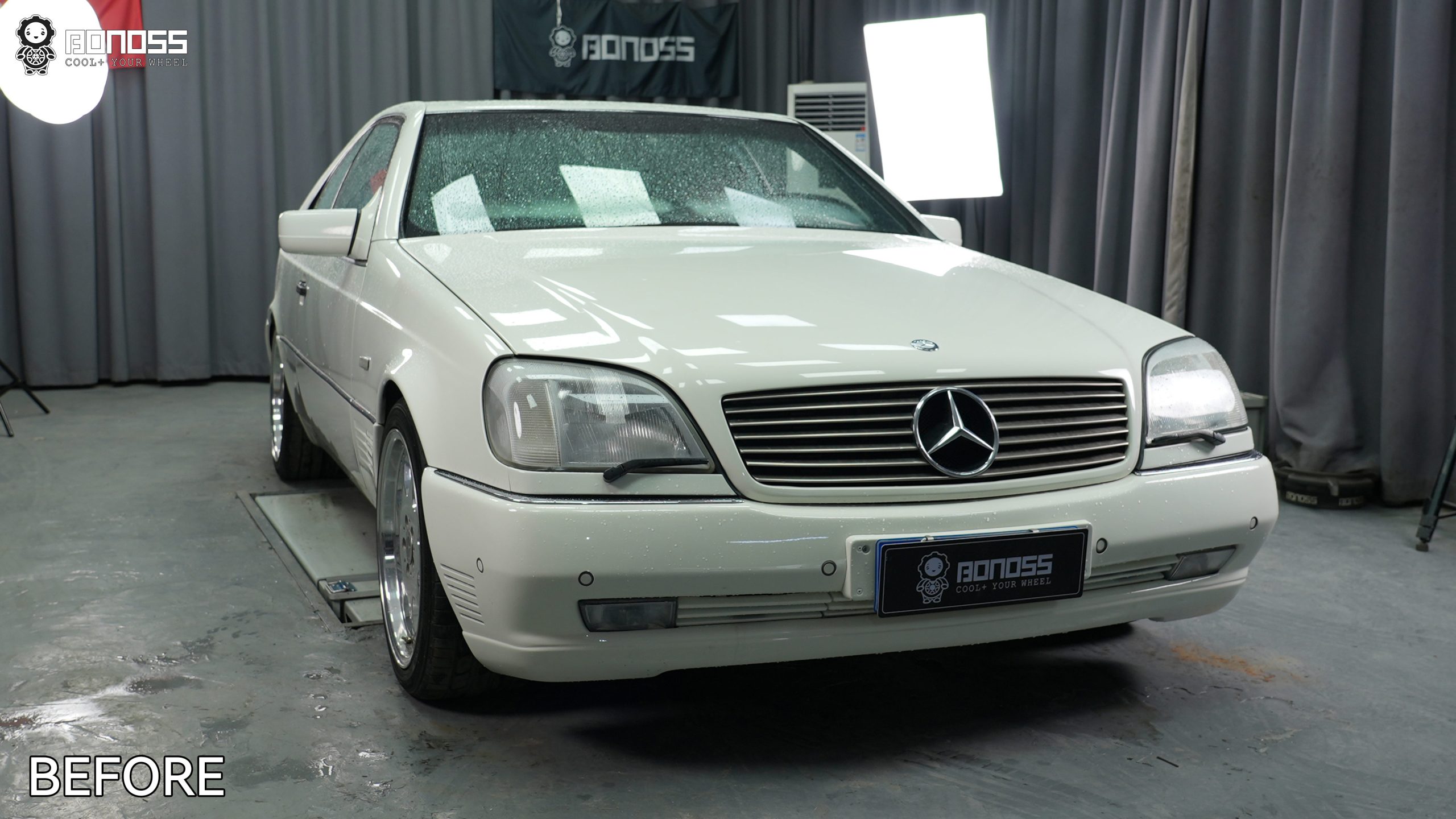 1996-mercedes-benz-cl500-c140-before-wheel-spacers-full-car 1996 Mercedes-Benz CL500 C140 with aftermarket wheels before wheel spacers