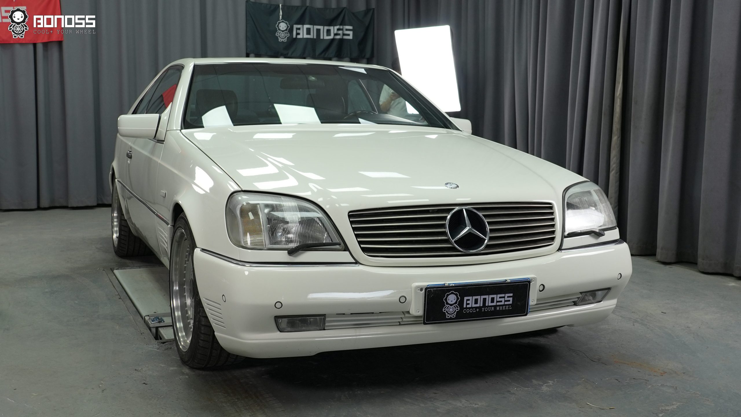 1996-mercedes-benz-cl500-c140-bonoss-wheel-spacers-installed-full-car 1996 Mercedes-Benz CL500 C140 with BONOSS 10mm front and 8mm rear wheel spacers installed