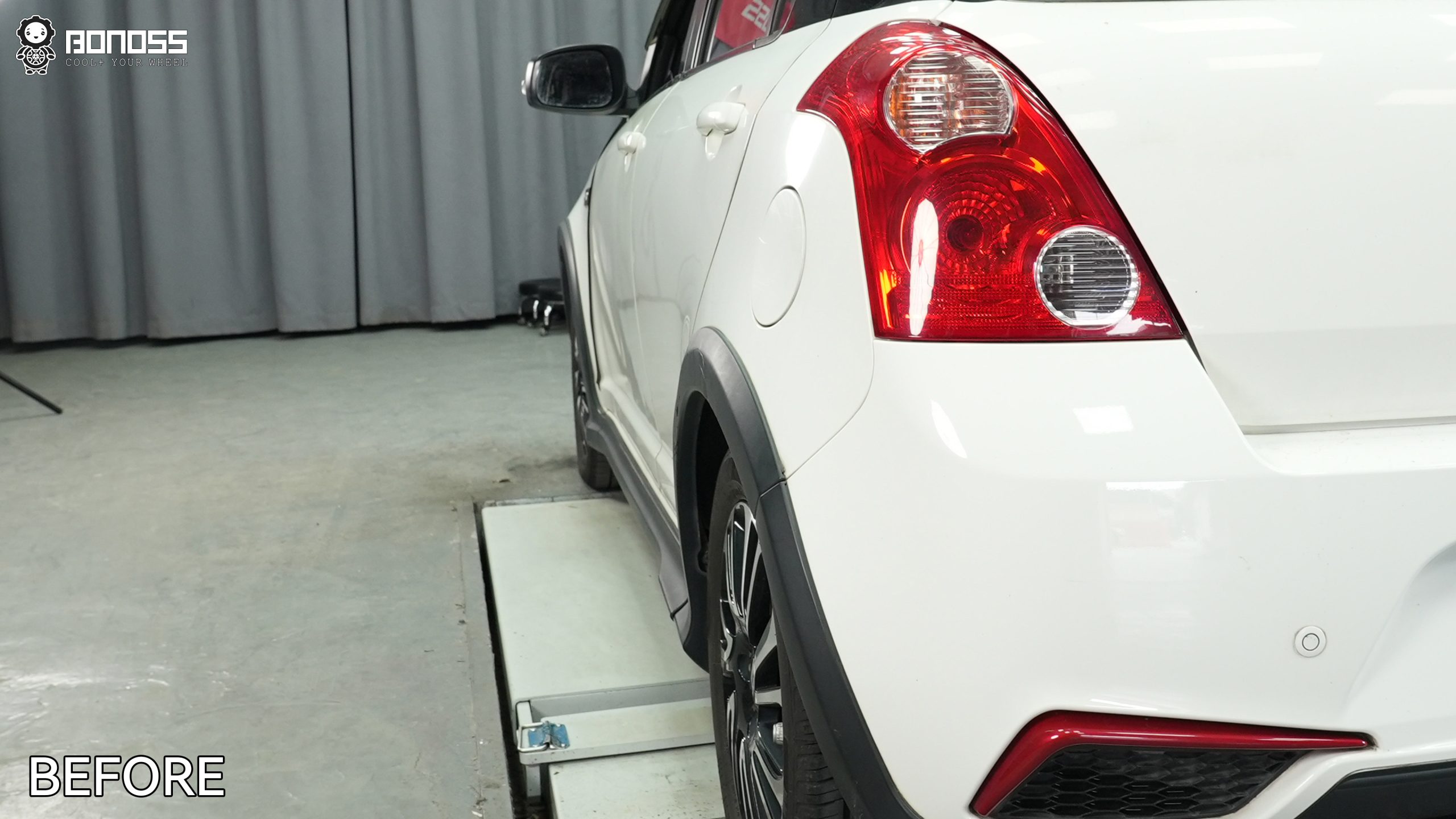 2016-suzuki-swift-left-rear-before-spacers 2016 Suzuki Swift left rear wheel before wheel spacers