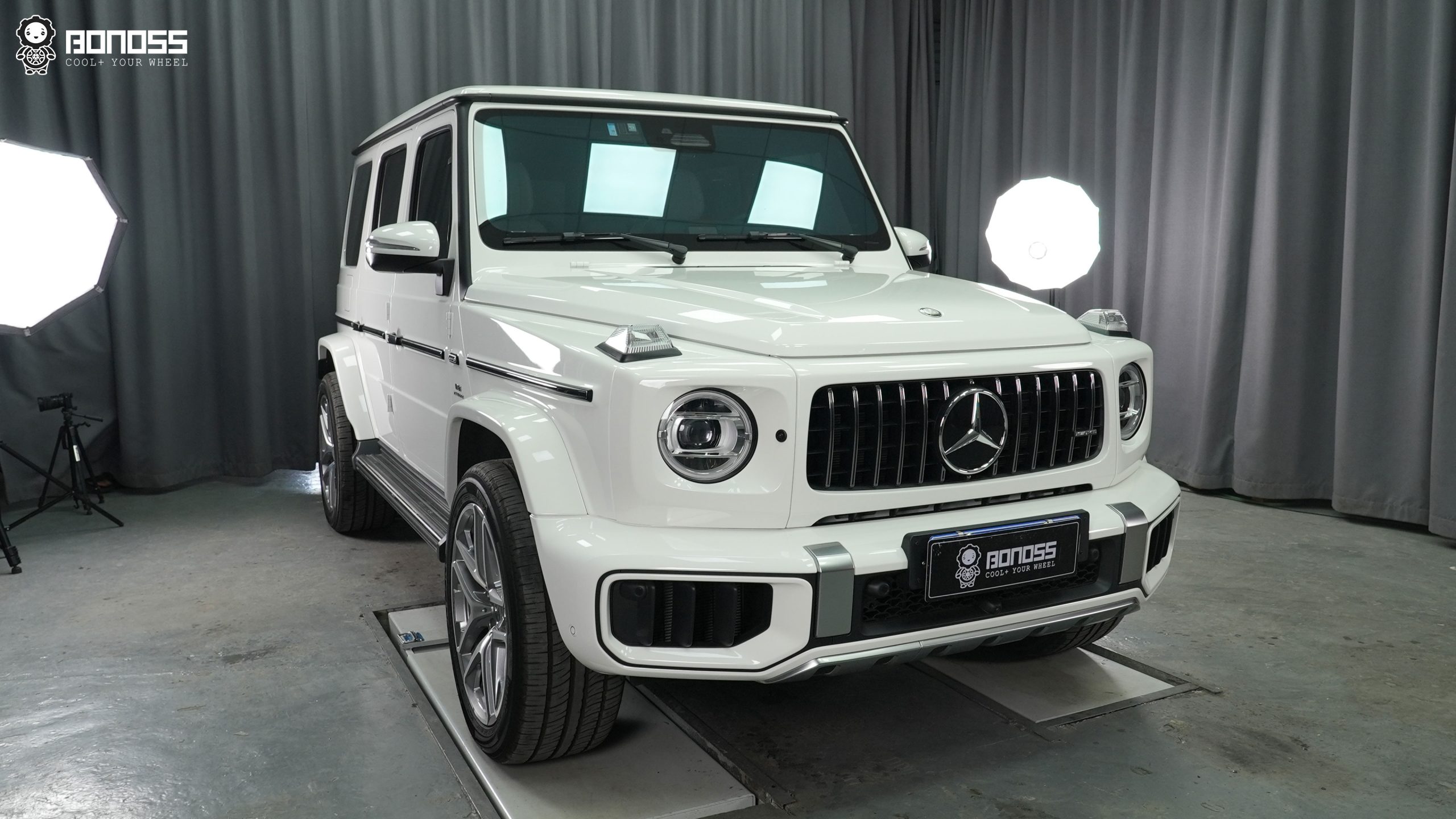 2026-mercedes-g-class-g63-w465-after-wheel-spacers 2026 Mercedes-Benz G-Class AMG G63 with BONOSS wheel spacers flush stance