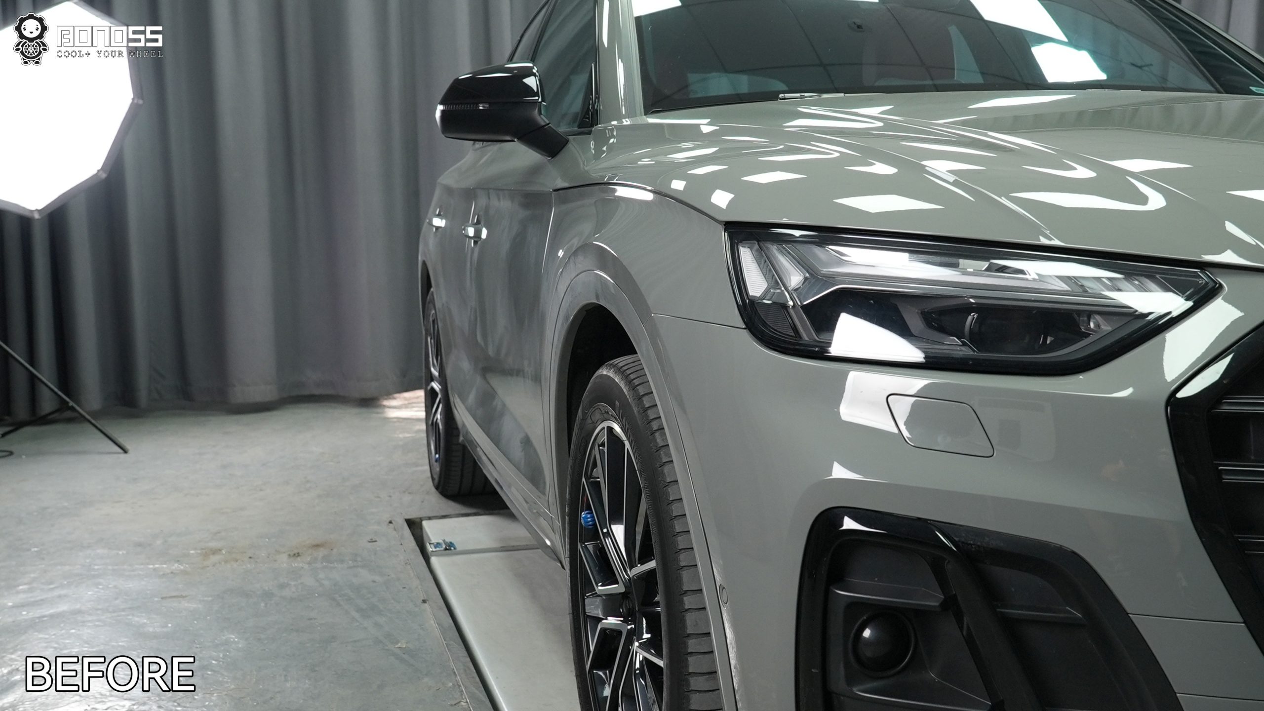 audi-sq5-front-left-wheel-spacers-before 2021 Audi SQ5 front left wheel before 12mm spacer