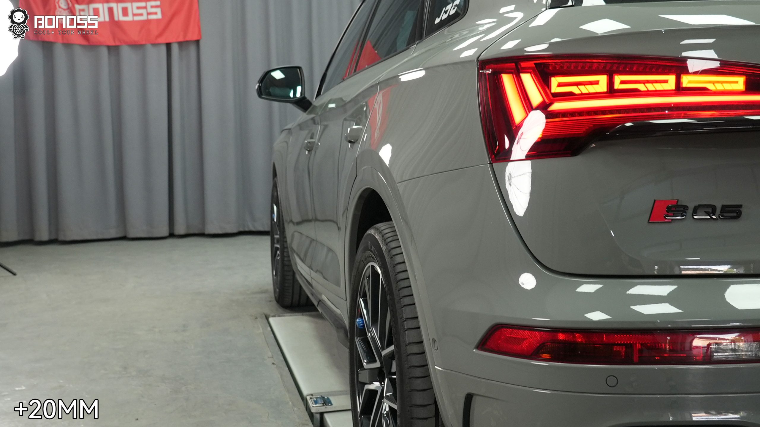 audi-sq5-rear-left-wheel-spacers-after 2021 Audi SQ5 rear left wheel after 20mm wheel spacer