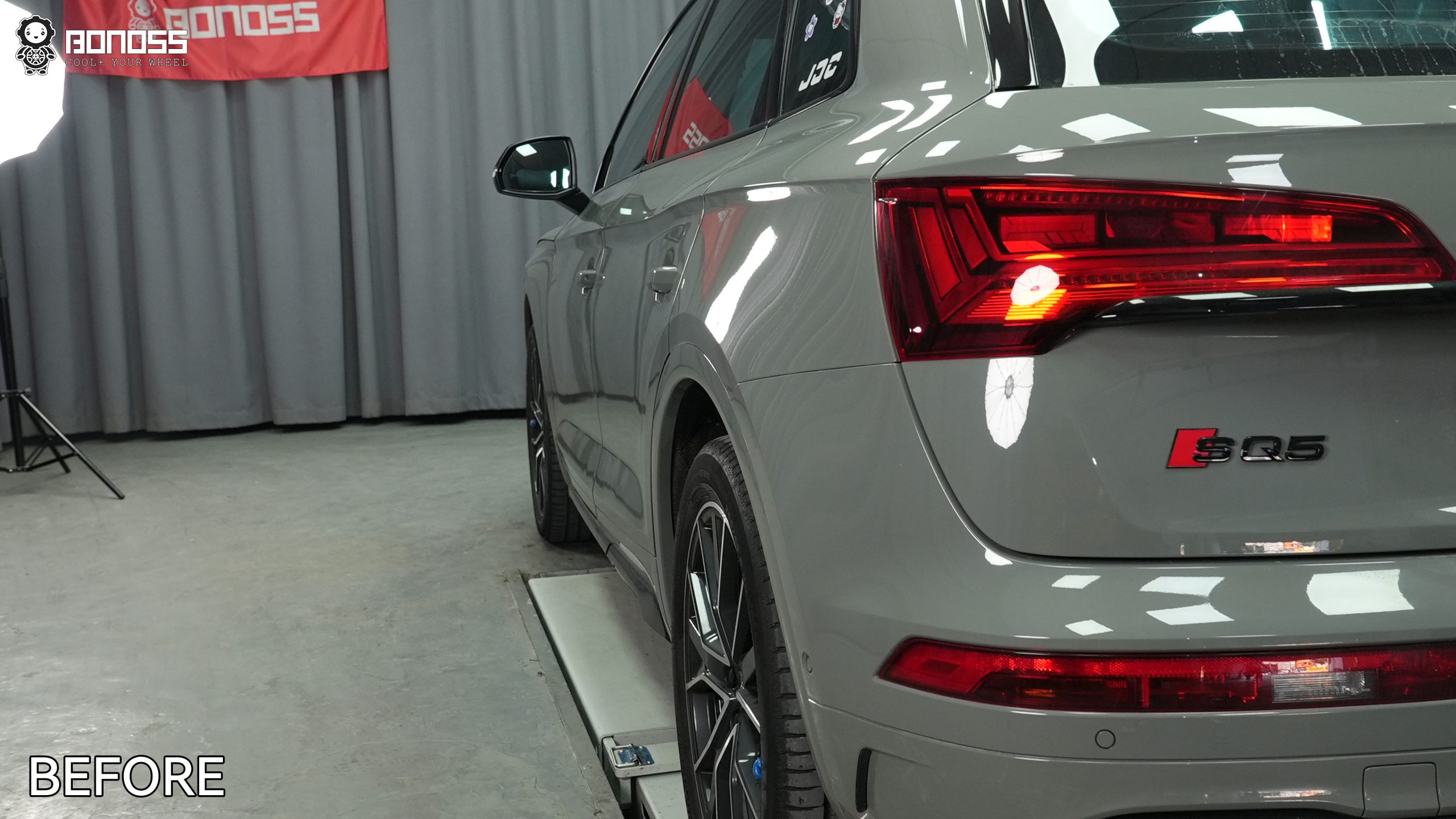 audi-sq5-rear-left-wheel-spacers-before 2021 Audi SQ5 rear left wheel before 20mm spacer