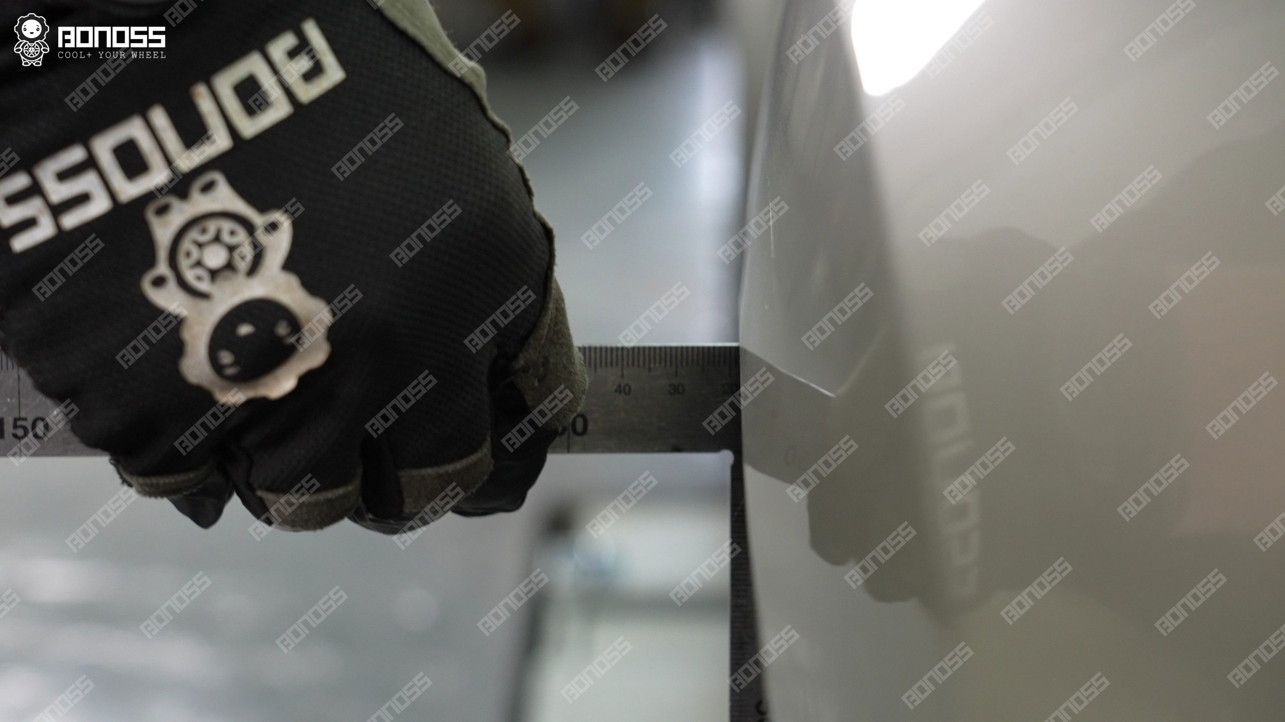 beetle-front-left-flush-measurement Measuring front-left wheel flush fitment on a 2015 VW Beetle