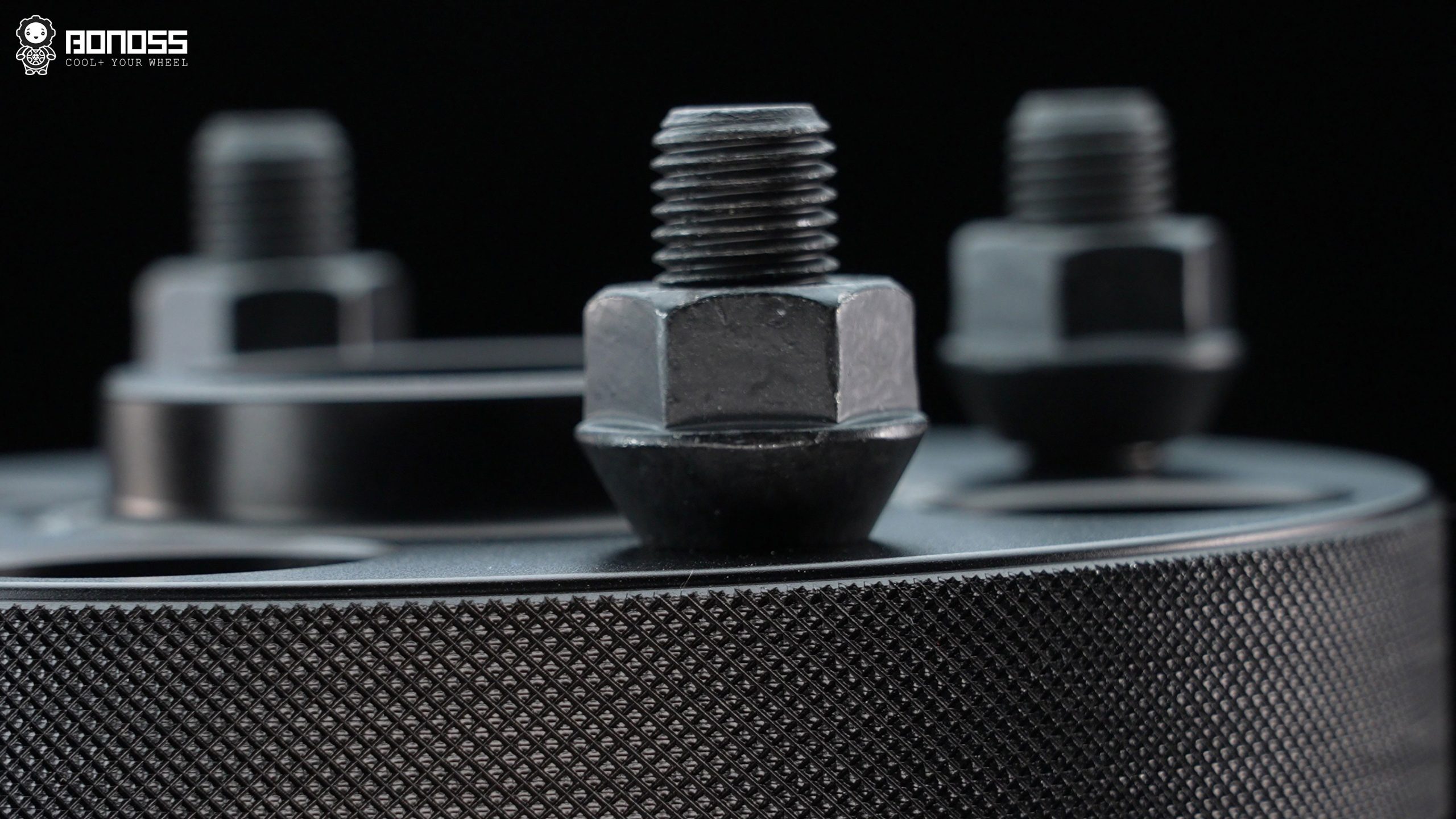 bonoss-wheel-spacers-iso-12-9-studs ISO grade 12.9 wheel studs on BONOSS 30mm wheel spacers