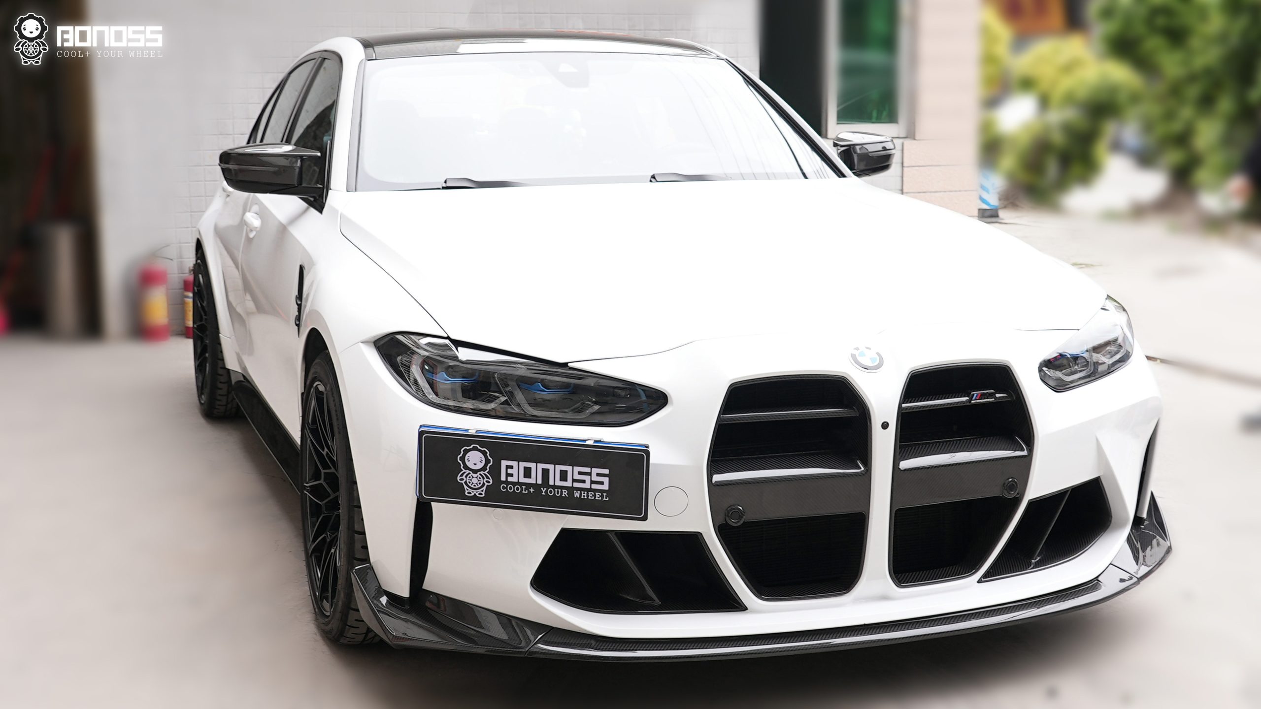 2021 BMW M3 G80 with body kit after wheel spacers install showing flush wheel stance 2021 BMW M3 G80 with body kit after wheel spacers install showing flush wheel stance