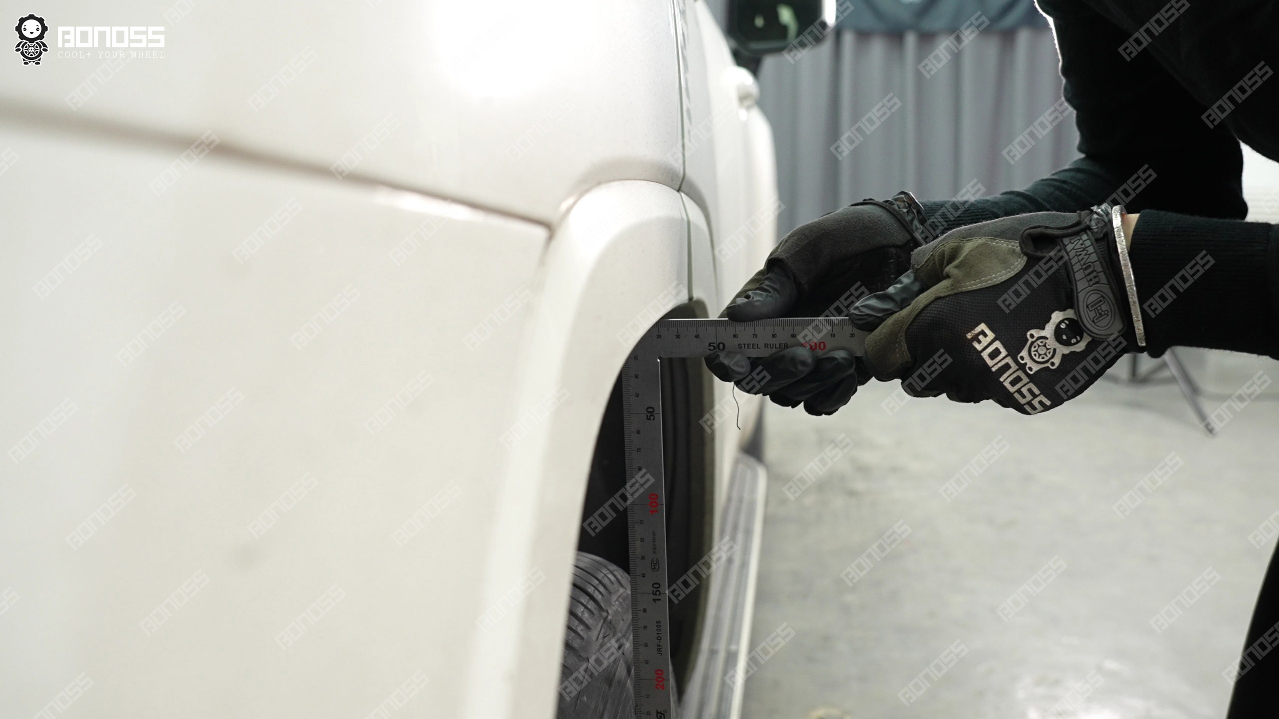 2022-toyota-lc300-flush-measurement-rear-right-ruler Rear fender clearance measurement on 2022 Toyota Land Cruiser 300 for 25mm wheel spacer sizing