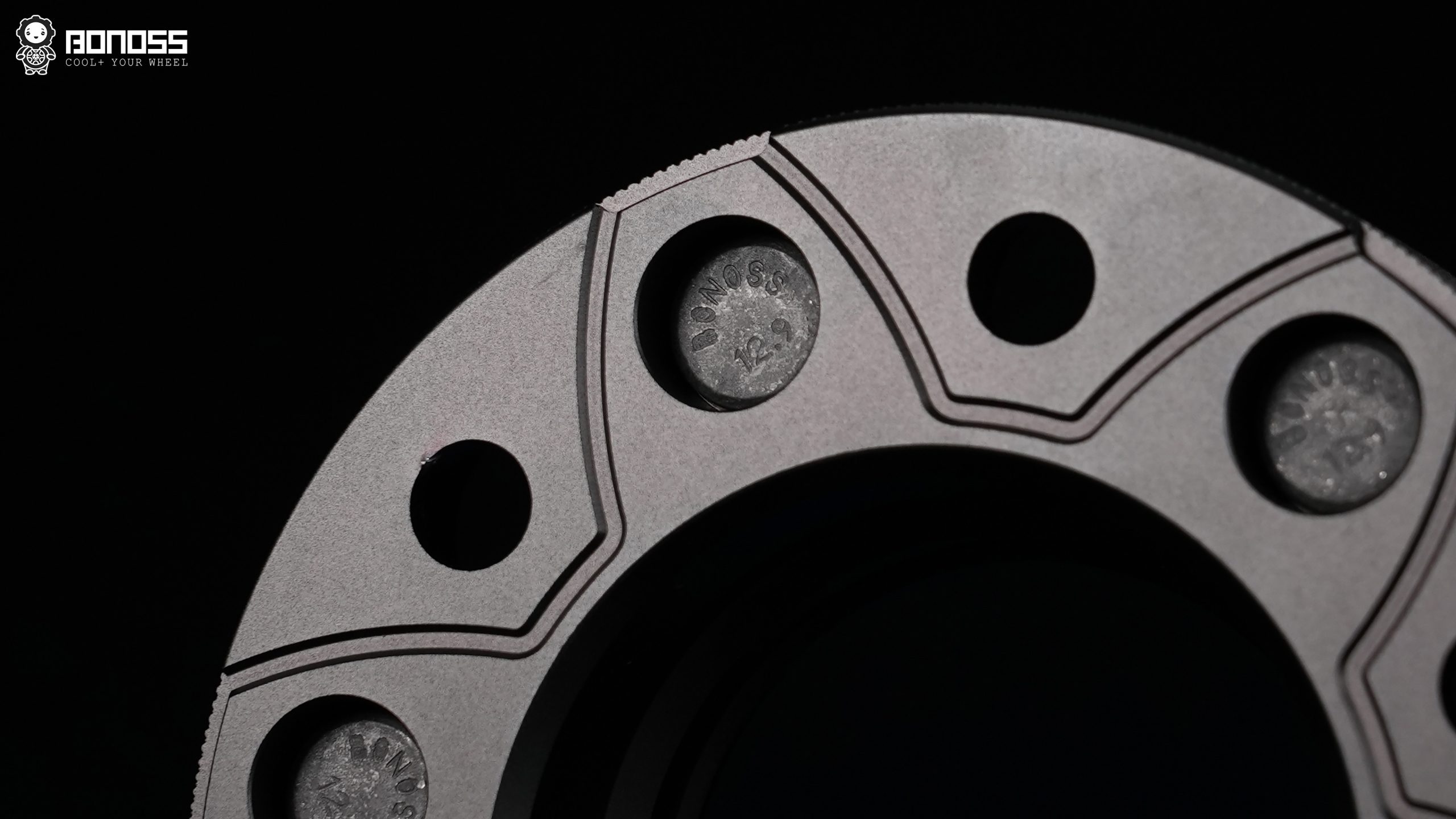 bonoss-active-cooling-wheel-spacers-grooves-closeup BONOSS active cooling wheel spacers heat dissipation grooves close-up for Land Cruiser 300