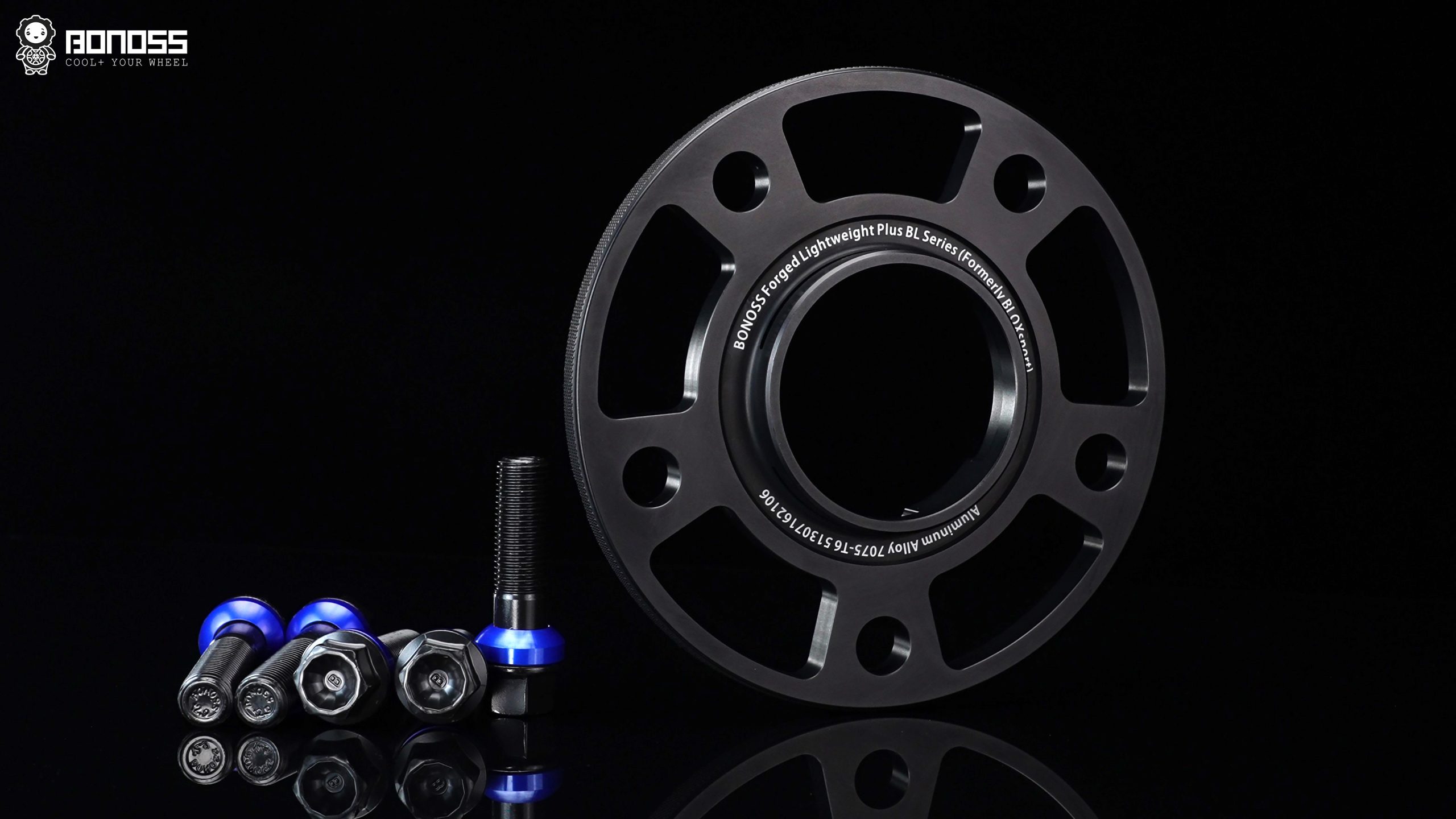 bonoss-forged-lightweight-plus-wheel-spacers-extended-bolts BONOSS forged lightweight plus wheel spacers with 50mm extended bolts for a Porsche Cayman