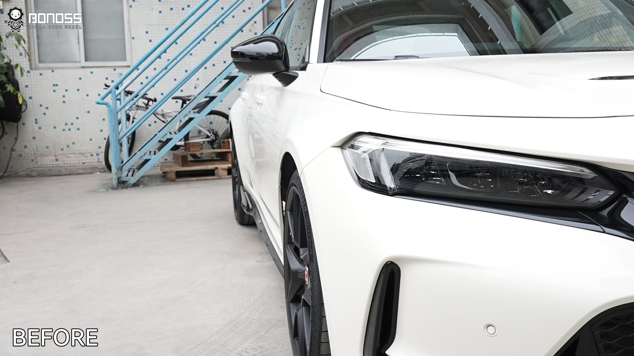 fl5-left-front-wheel-before-spacer 2023 Civic Type R left front wheel before 15mm spacer — tucked stance
