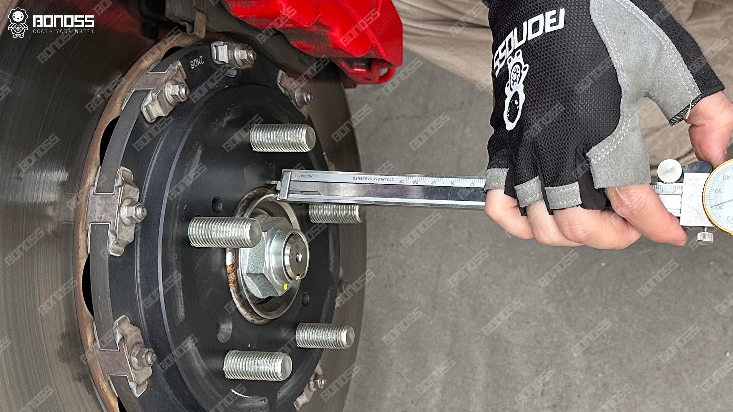 measuring-fl5-hub-lip-height-vernier-caliper FL5 Civic Type R hub lip height measurement for hub-centric spacers