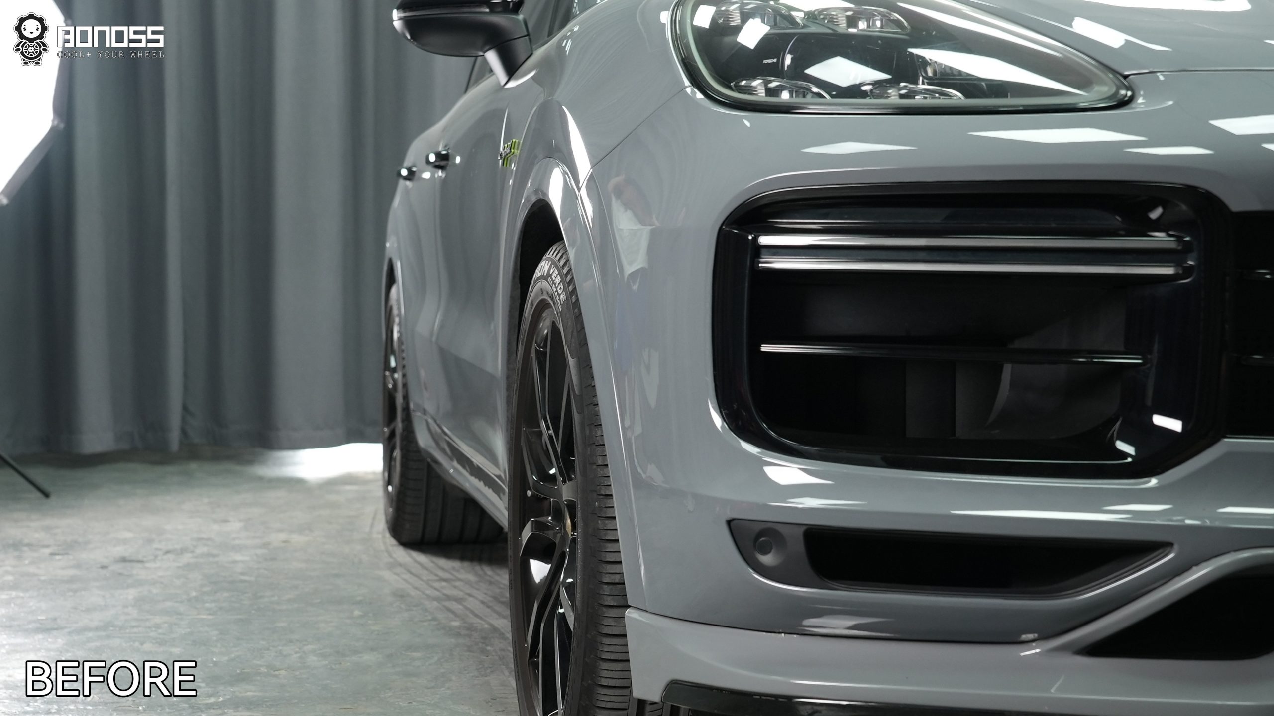 porsche-cayenne-front-left-wheel-before-spacer 2023 Porsche Cayenne front left wheel before 10mm wheel spacers