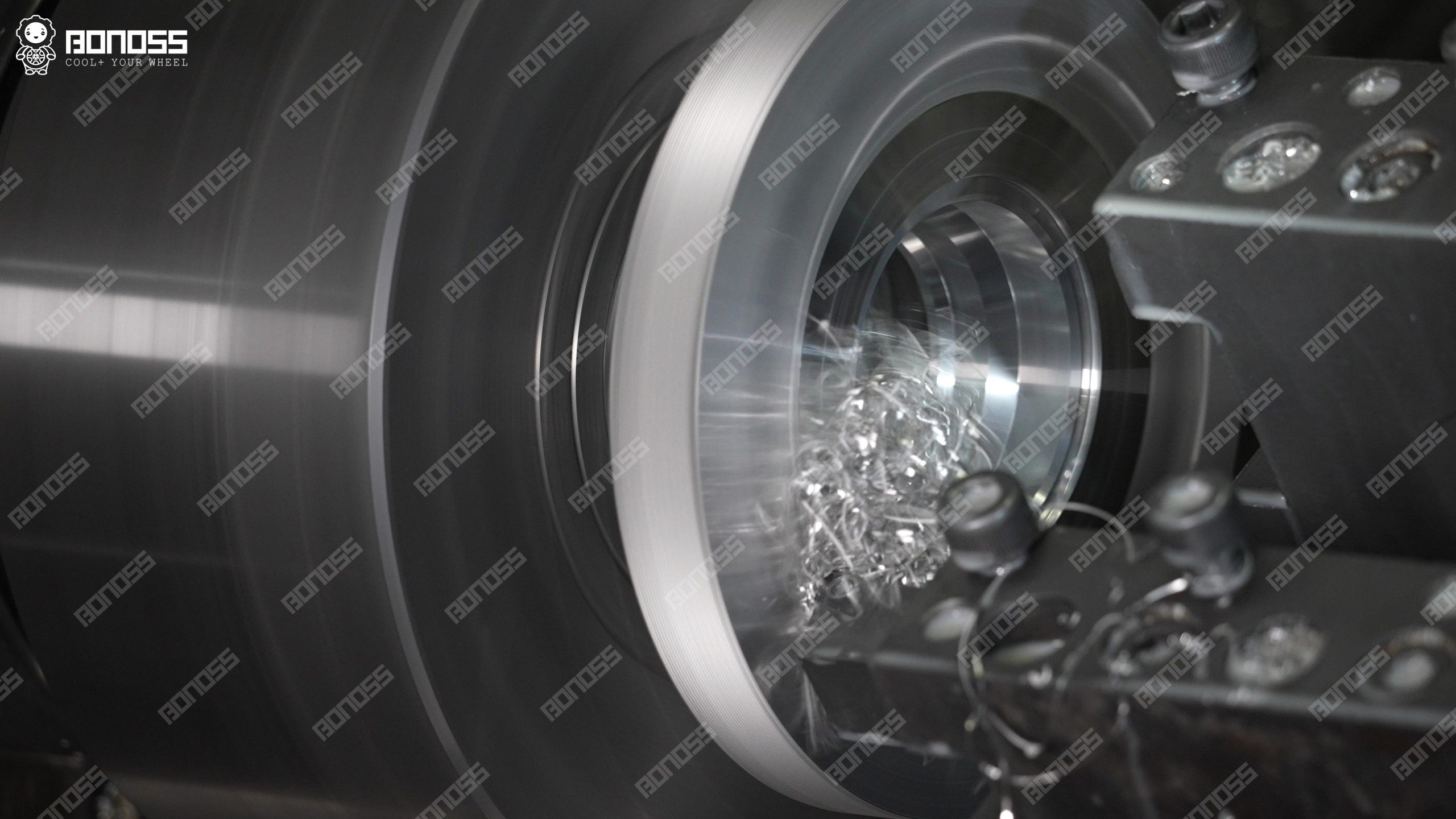 bonoss-lexus-gx-spacers-cnc-machining-process CNC precision machining of forged aluminum Lexus GX wheel spacer blanks achieving tight tolerances on bolt pattern and center bore.