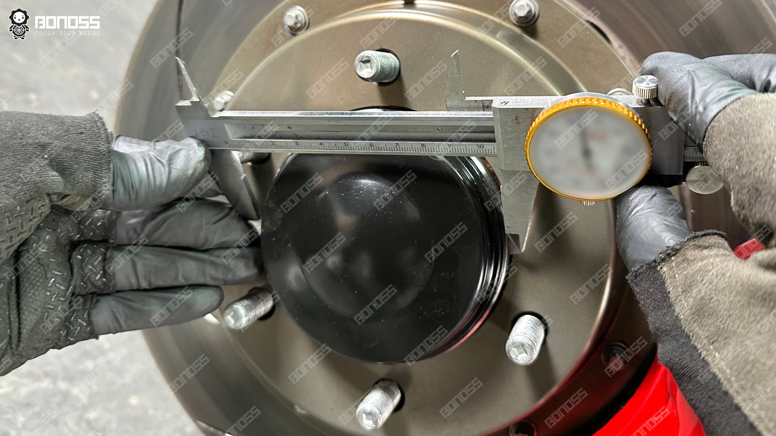 lexus-gx-j150-25mm-wheel-spacers-axle-hub-center-bore-diameter Precision measurement of the hub pilot diameter that determines inner bore tolerance on Lexus GX J150 25mm wheel spacers.