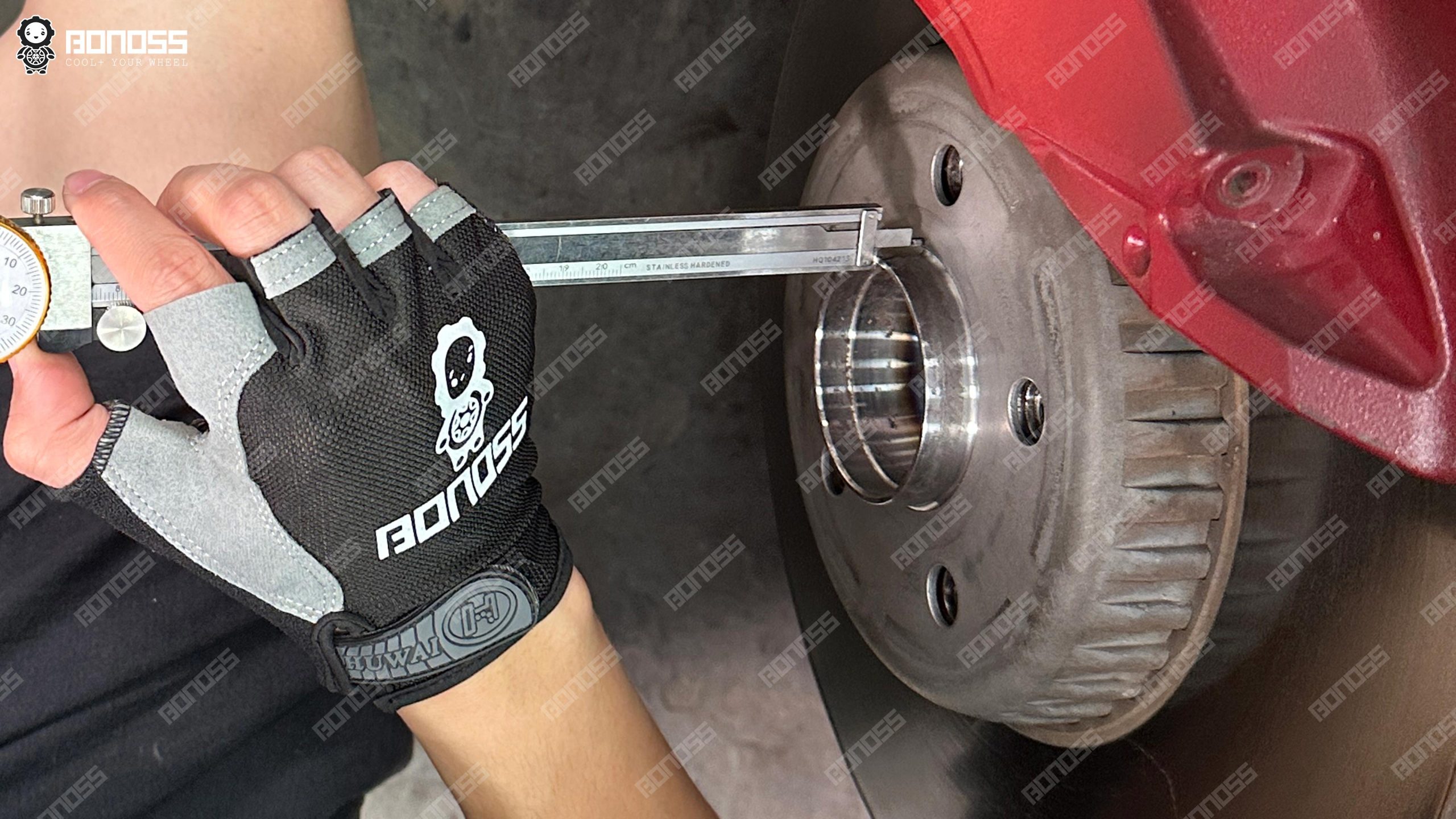 vernier-caliper-measuring-hub-step-height-for-w213-15mm-spacers Vernier caliper measuring 12.47mm hub step height before fitting 2021 Mercedes-Benz E-Class 15mm spacers.